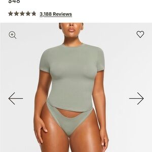 SKIMS Sage Green Short Sleeve Tee